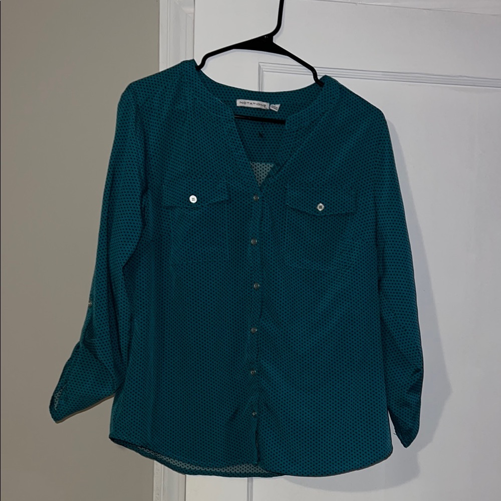 Notations Teal Blouse